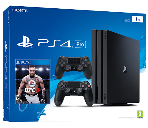 Sony Playstation 4 PRO 1TB с двумя джойстиками + UFC 3 (PS4) Фотография 0