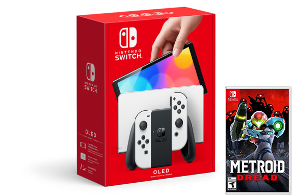 Nintendo Switch (OLED model) White set + Metroid Dread Фотография 0