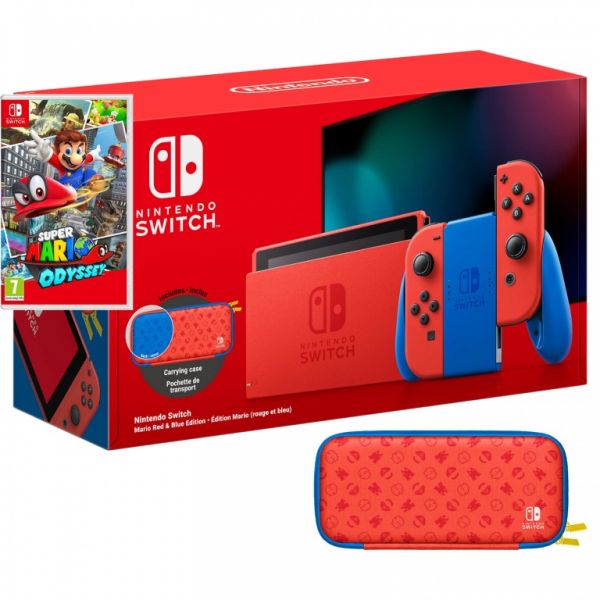 Nintendo Switch Mario Red & Blue Edition + Super Mario Odyssey Фотография 0