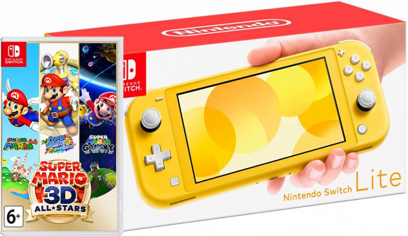 Nintendo Switch Lite Yellow + Super Mario 3D All-Stars Фотография 0