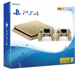 Sony Playstation 4 Slim Limited Edition Gold с двумя джойстиками Фотография 0