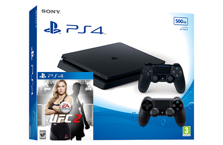 Sony Playstation 4 Slim с двумя джойстиками + UFC 2 (PS4) Фотография 0