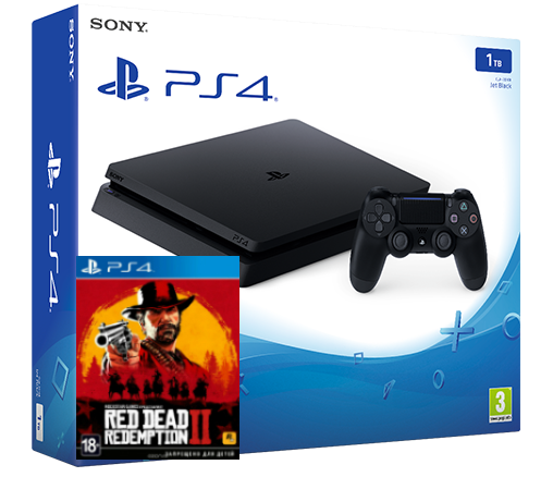 Sony Playstation 4 Slim 1TB + игра Red Dead Redemption 2 (PS4) Фотография 0