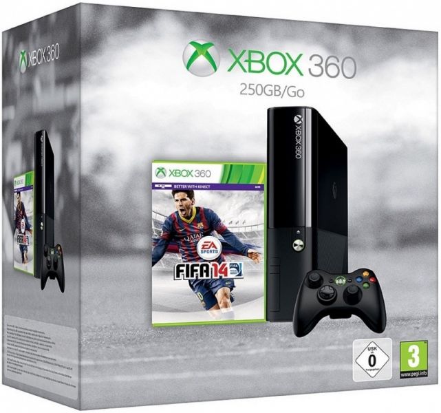 Microsoft Xbox 360 E Slim 250GB + игра FIFA 14 (S2G-00094) Фотография 0