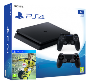 Sony Playstation 4 Slim 1TB с двумя джойстиками + игра FIFA 17 (PS4) Thumbnail 0
