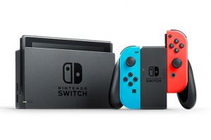 Nintendo Switch Neon Blue / Red HAC-001(-01) + Zelda Thumbnail 1