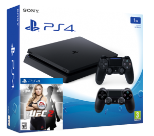 Sony Playstation 4 Slim 1TB с двумя джойстиками + UFC 2 (PS4) Thumbnail 0