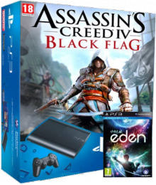 Sony Playstation 3 Super Slim 500Gb (CECH-4208C) + игры: Assassin`s Creed IV + Child of Eden (692.18) Thumbnail 0