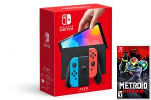 Nintendo Switch (OLED model) Neon Red/Neon Blue set + Metroid Dread Thumbnail 0