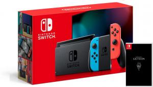 Nintendo Switch Neon Blue / Red HAC-001(-01) + The Elder Scrolls V: Skyrim (Nintendo Switch) Thumbnail 0