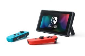 Nintendo Switch Neon Blue / Red HAC-001(-01) + Super Mario Party (Nintendo Switch) Thumbnail 1