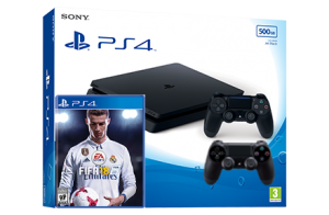 Sony Playstation 4 Slim с двумя джойстиками + игра FIFA 18 (PS4) Thumbnail 0