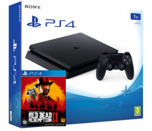 Sony Playstation 4 Slim 1TB + игра Red Dead Redemption 2 (PS4) Thumbnail 0