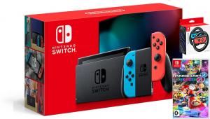 Nintendo Switch Neon Blue / Red HAC-001(-01) + Mario Kart 8 Deluxe + Рули Joy‑Con Wheel (Set of 2) Thumbnail 0