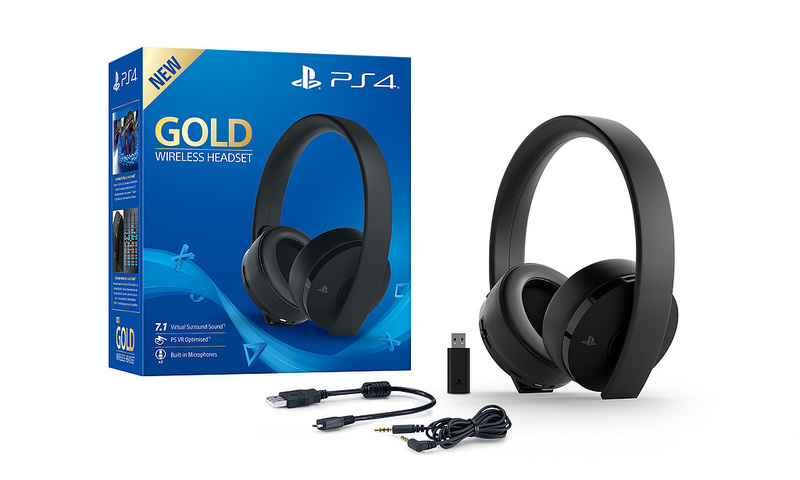 Sony GOLD PS4 Wireless Headset Black new version