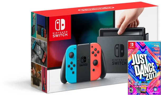 Nintendo Switch Neon Blue / Red + Just Dance 2017 (Nintendo Switch)