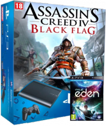Sony Playstation 3 Super Slim 500Gb (CECH-4208C) + ігри: Assassin`s Creed IV + Child of Eden (692.18)