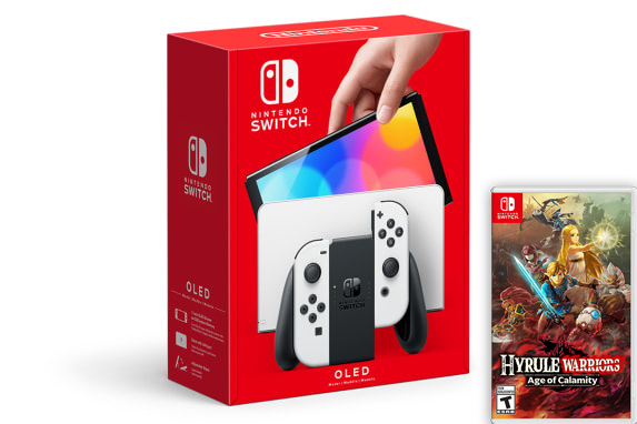 Nintendo Switch (OLED model) White set + Hyrule Warriors: Age of Calamity