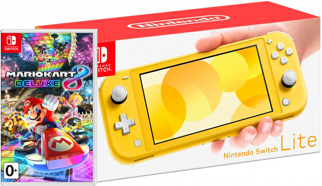 Nintendo Switch Lite Yellow + Mario Kart 8 Deluxe