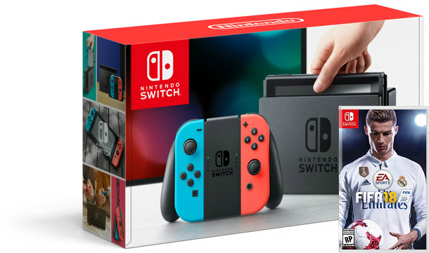 Nintendo Switch Neon Blue / Red + FIFA 18 (Nintendo Switch)