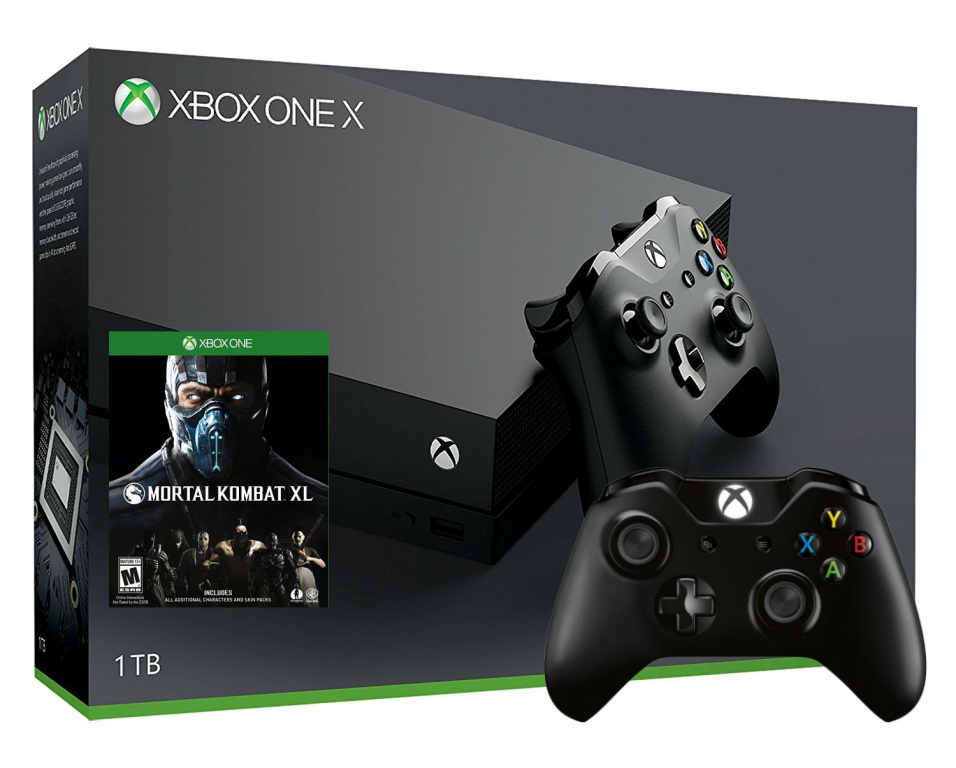 Xbox One X 1TB с двумя джойстиками + гра Mortal Kombat XL (Xbox One)