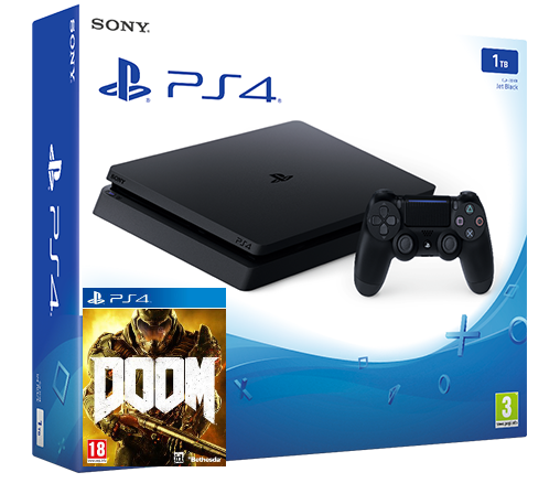 Sony Playstation 4 Slim 1TB + гра DOOM (PS4)
