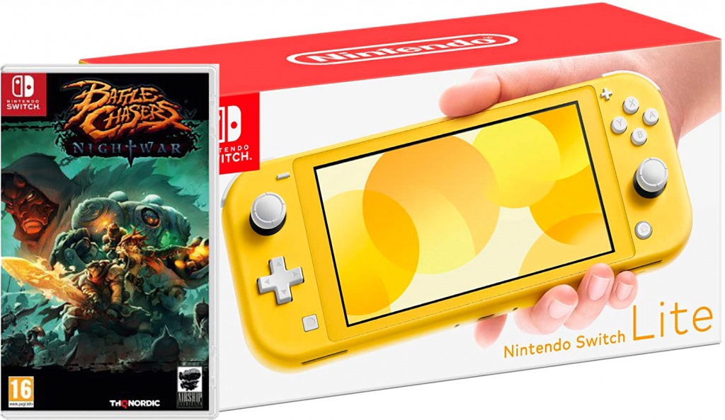 Nintendo Switch Lite Yellow + Battle Chasers: Nightwar