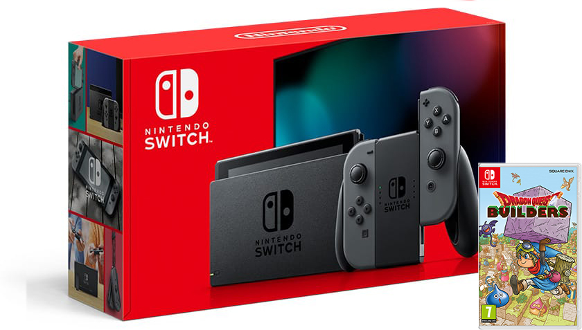 Nintendo Switch Gray HAC-001(-01) + Dragon Quest Builders (Nintendo Switch)