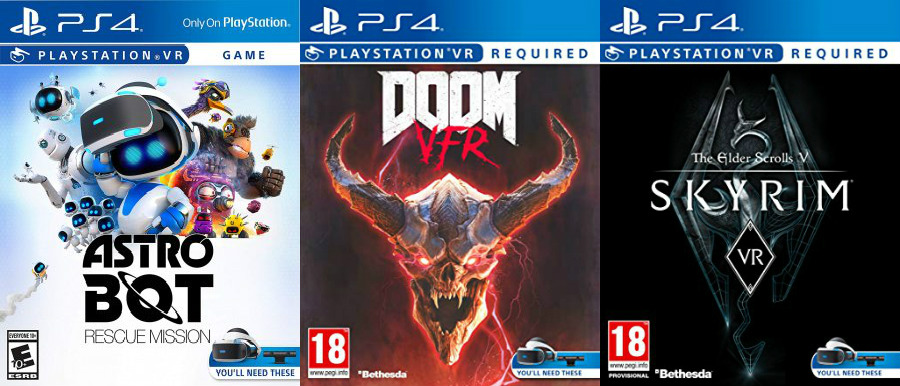 ASTRO BOT Rescue Mission (PS VR) + The Elder Scrolls V: Skyrim (PS VR) + DOOM VFR (PS VR)