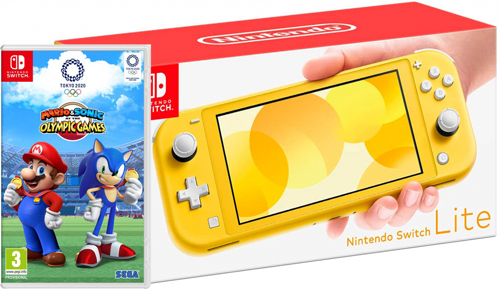 Nintendo Switch Lite Yellow + Mario & Sonic at the Olympic Games Tokyo 2020