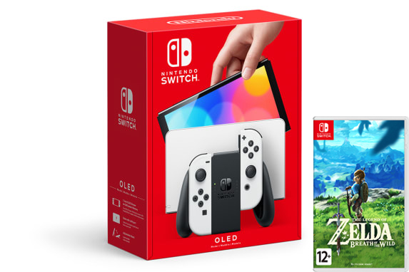 Nintendo Switch (OLED model) White set + The Legend of Zelda Breath of the Wild