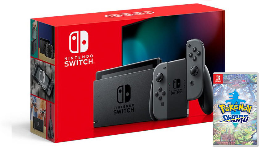 Nintendo Switch Gray HAC-001(-01) + Pokémon Sword (Nintendo Switch)