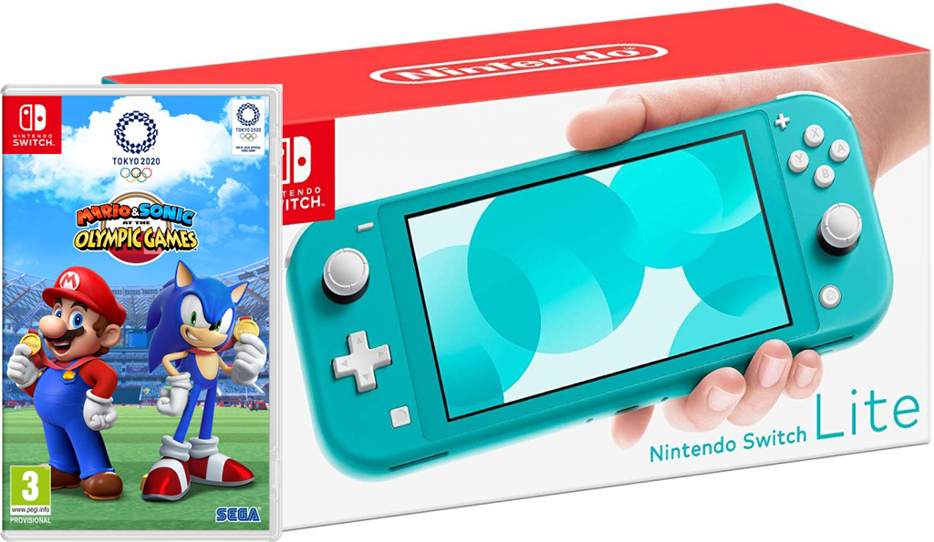 Nintendo Switch Lite Turquoise + Mario & Sonic at the Olympic Games Tokyo 2020
