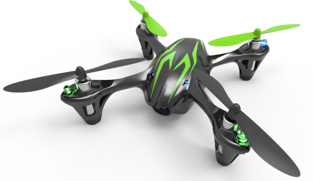 Квадрокоптер Hubsan X4 H107C с HD камерой RTF черный с зеленым