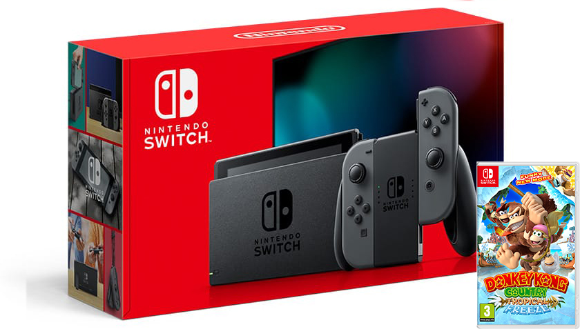 Nintendo Switch Gray HAC-001(-01) + Donkey Kong Country: Tropical Freeze (Nintendo Switch)