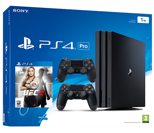 Sony Playstation 4 PRO 1TB с двумя джойстиками + UFC 2(PS4)