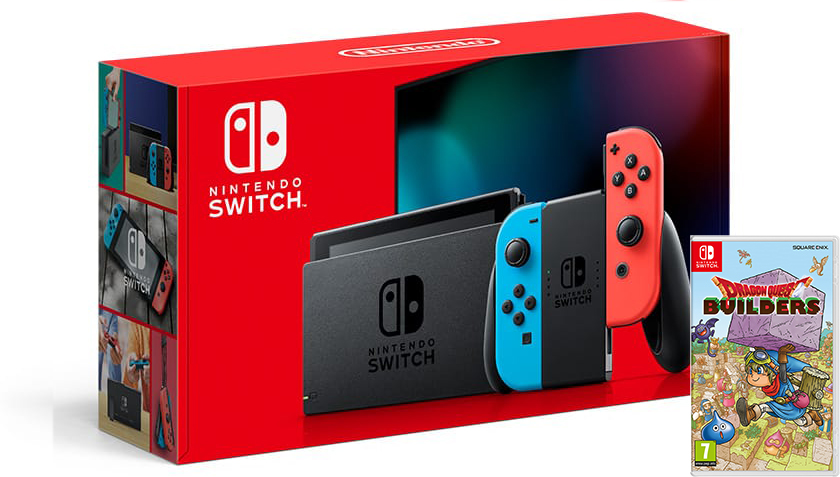 Nintendo Switch Neon Blue / Red HAC-001(-01) + Dragon Quest Builders (Nintendo Switch)