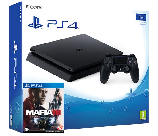 Sony Playstation 4 Slim 1TB + гра Mafia III (PS4)
