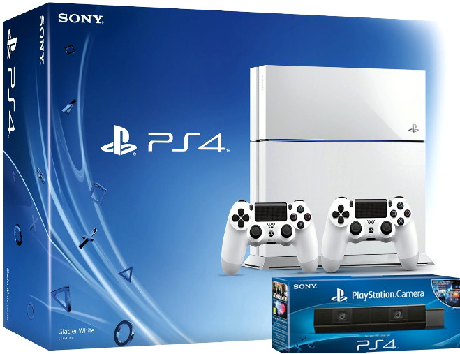 Sony Playstation 4 White с двумя джойстиками + Playstation Camera