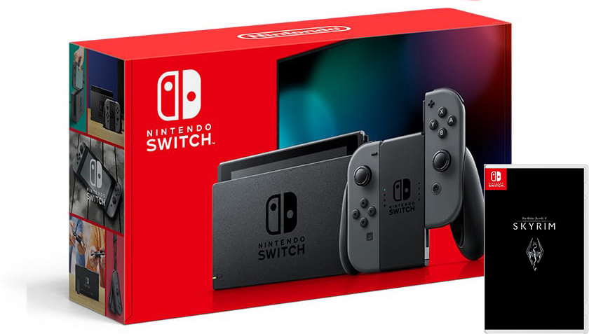 Nintendo Switch Gray HAC-001(-01) + The Elder Scrolls V: Skyrim (Nintendo Switch)