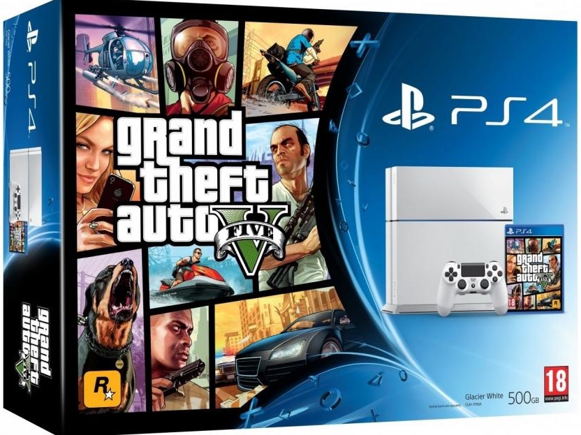 Sony Playstation 4 White + гра GTA V