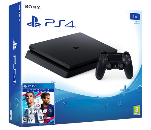 Sony Playstation 4 Slim 1TB + игра FIFA 19 (PS4)