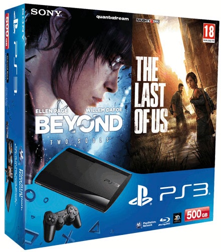 Sony PlayStation 3 Super Slim 500GB (CECH-4208C) + ігри: The Last of Us + Beyond: Two Souls + Starhawk (692.14)