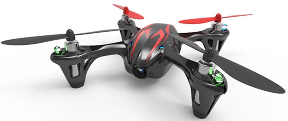 Квадрокоптер Hubsan X4 H107C с HD камерой RTF черный с красным