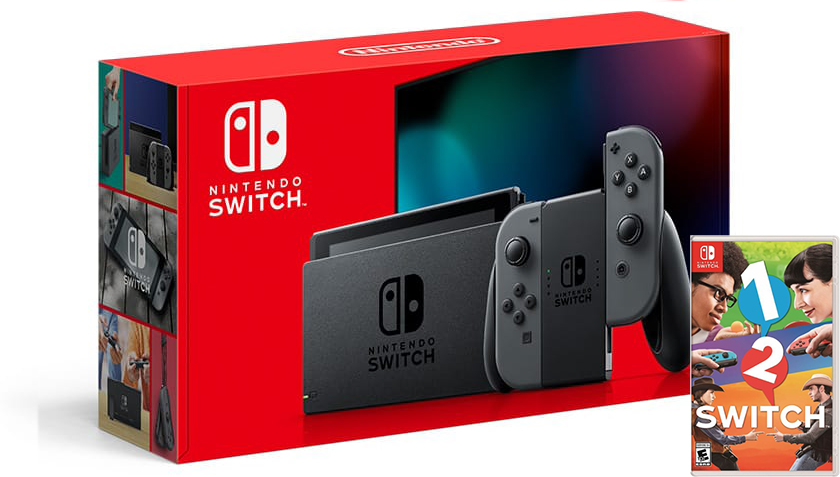 Nintendo Switch Gray HAC-001(-01) + 1-2-Switch (Nintendo Switch)