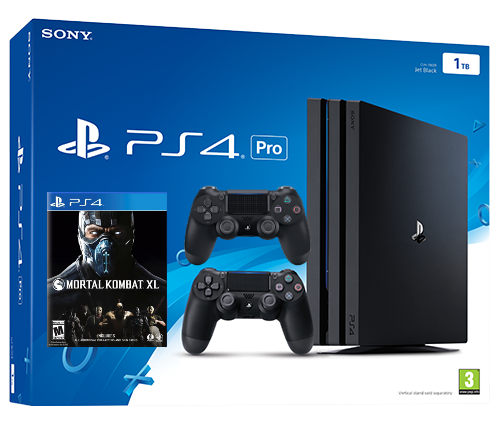 Sony Playstation 4 PRO 1TB с двумя джойстиками + Mortal Kombat XL (PS4)