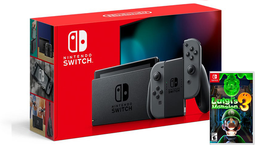 Nintendo Switch Gray HAC-001(-01) + Luigis Mansion 3 (Nintendo Switch)