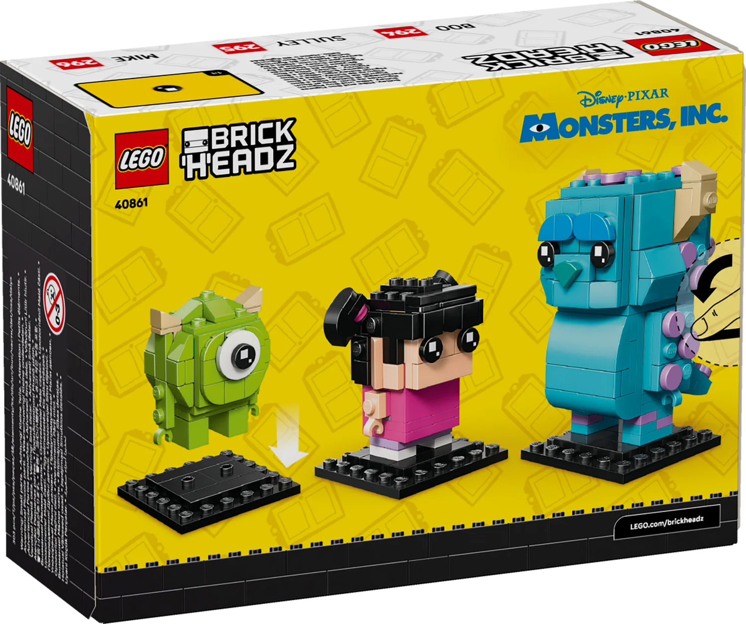 LEGO BrickHeadz Фігурки Саллі, Майка й Бу (40861)