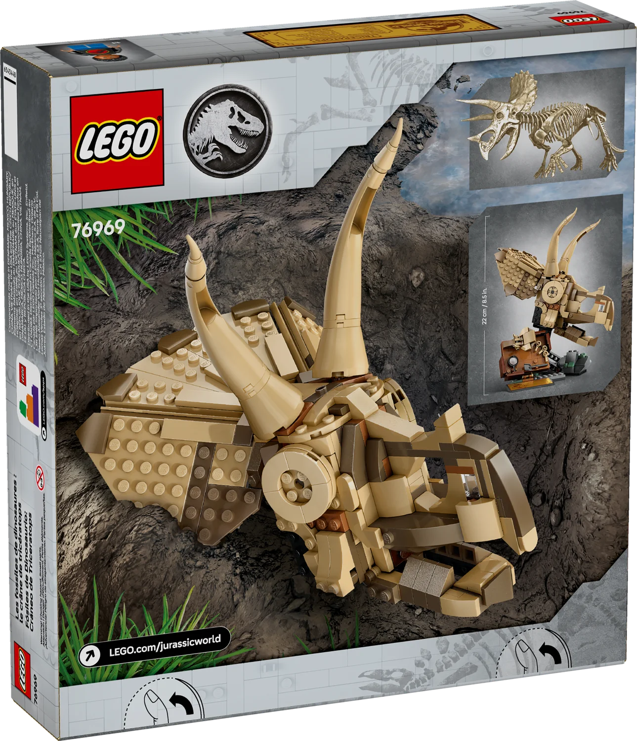 LEGO Jurassic World Скам'янілості динозаврів: череп трицератопса (76969)