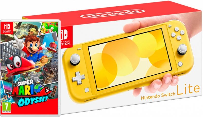 Nintendo Switch Lite Yellow + Super Mario Odyssey Фотография 0